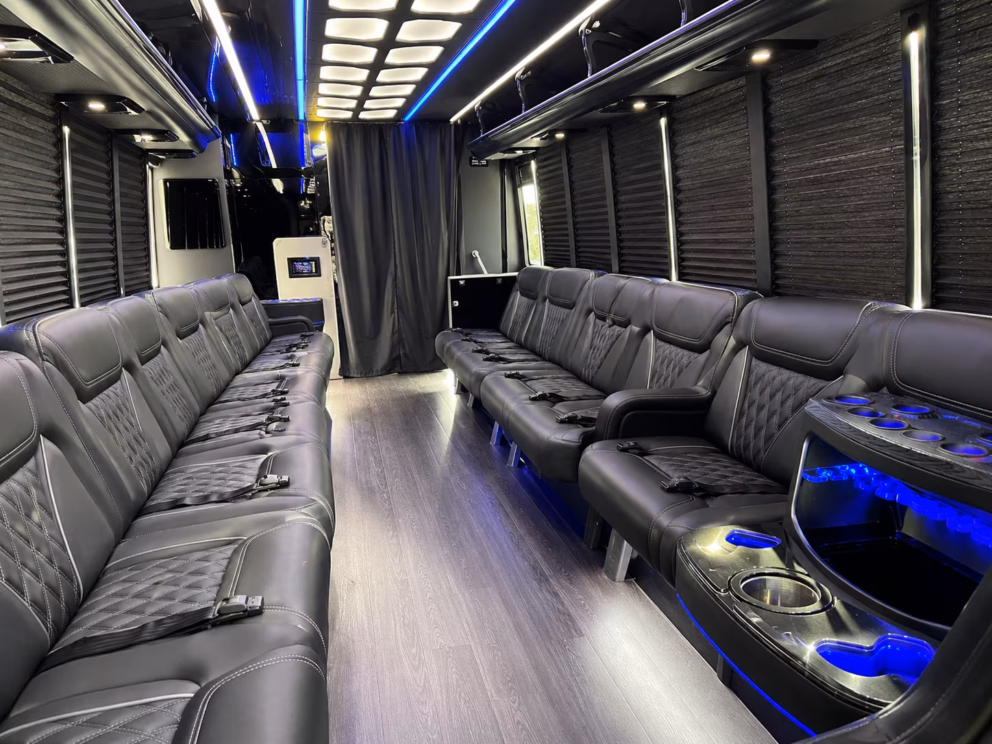 Daly City Birthday, Sweet 16, & Quinceañera Transportation party bus exterior