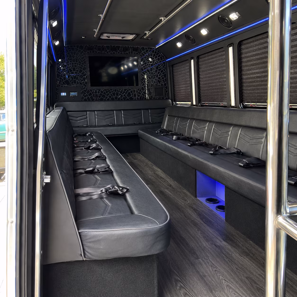 Daly City Birthday, Sweet 16, & Quinceañera Transportation party bus exterior